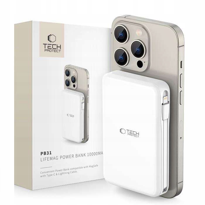 Tech-protect PB31 Lifemag Magsafe Power Bank 10000MAH White