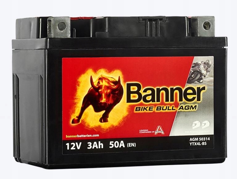 

Akumulator Banner 3AH/50A 12V P+