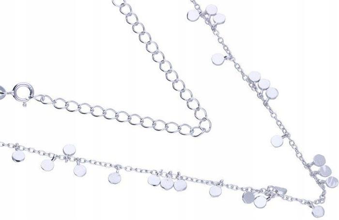 Stříbrný náhrdelník 925 kulaté plechy 3,35 g, módní vzor jako dárek pro ženy