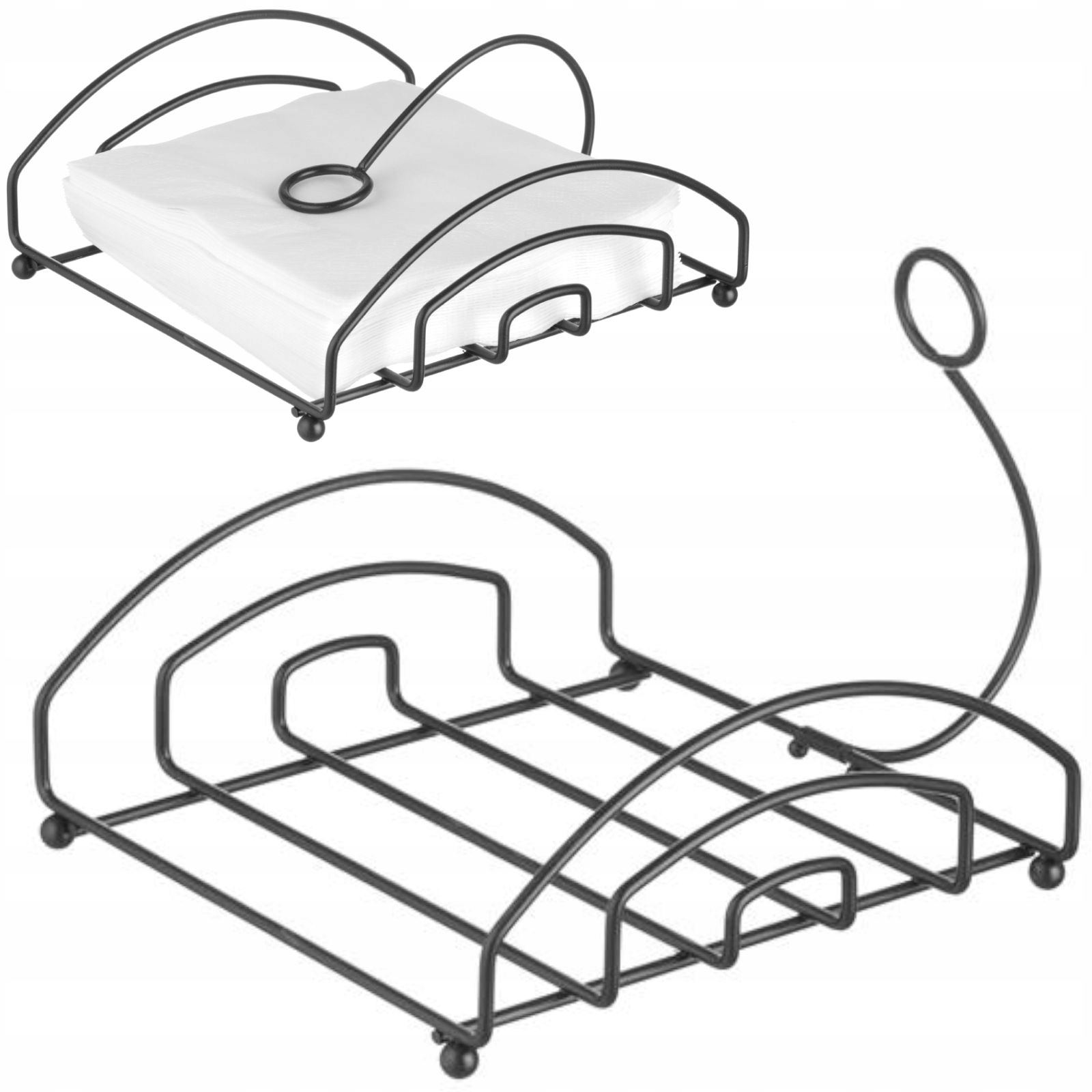 Serwetnik Stojak Na Serwetki Z Obciążnikiem Czarny