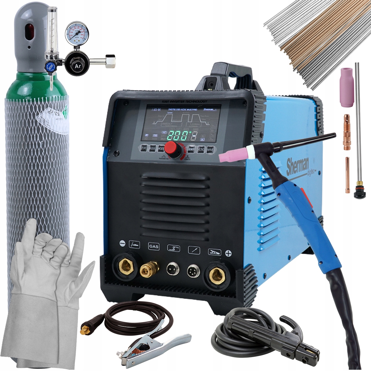 Spawarka TIG Sherman 200 Puls AC/DC MMA 230V