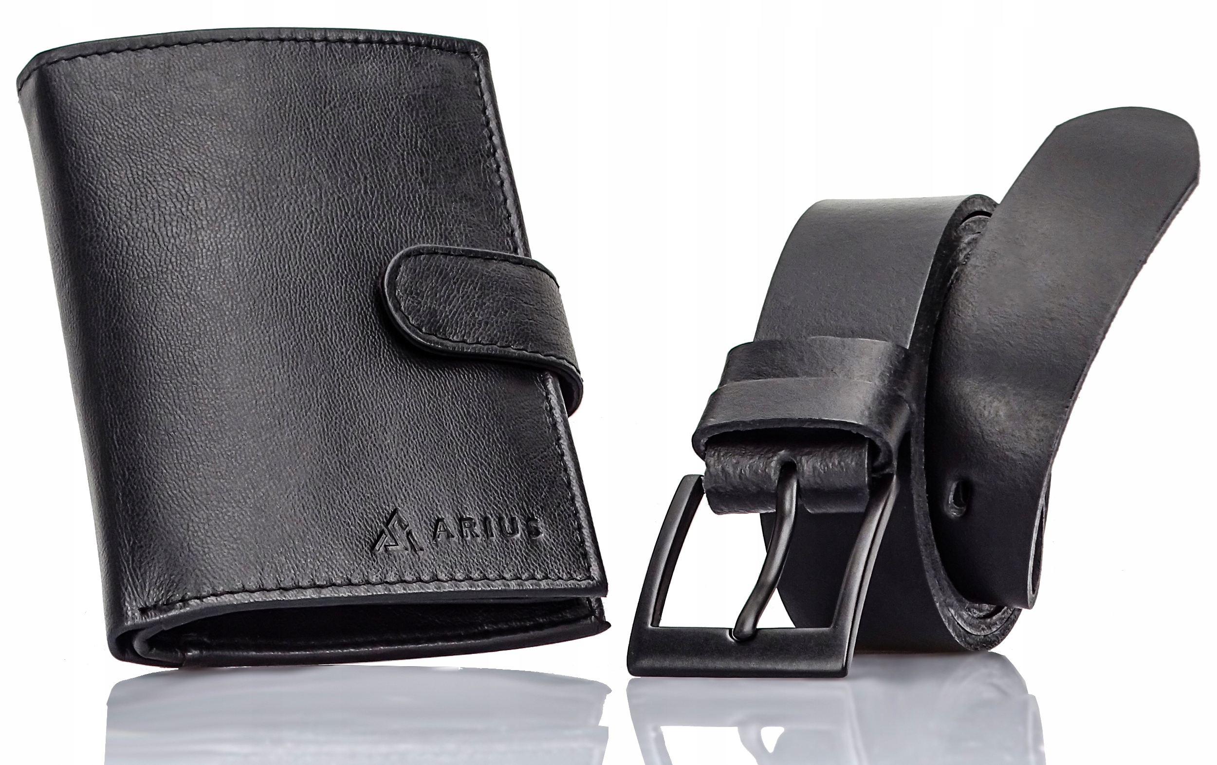 Kožený opasek pánský úzký peněženka Pánský set Dárek Den otců dědečka