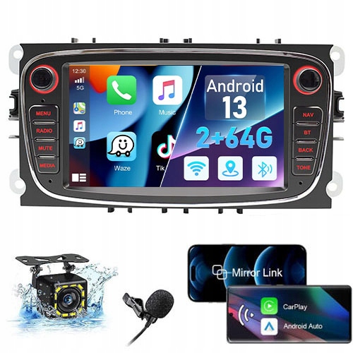 Radio Android 13 Nawigacja Ford Mondeo MK4 Focus MK2 MK3 Galaxy S-max 2/64G