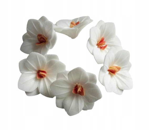 Hortensja Waflowa Biała 6 Szt Kwiaty Waflowe Kwiatki Dekoracja Komunia Tort