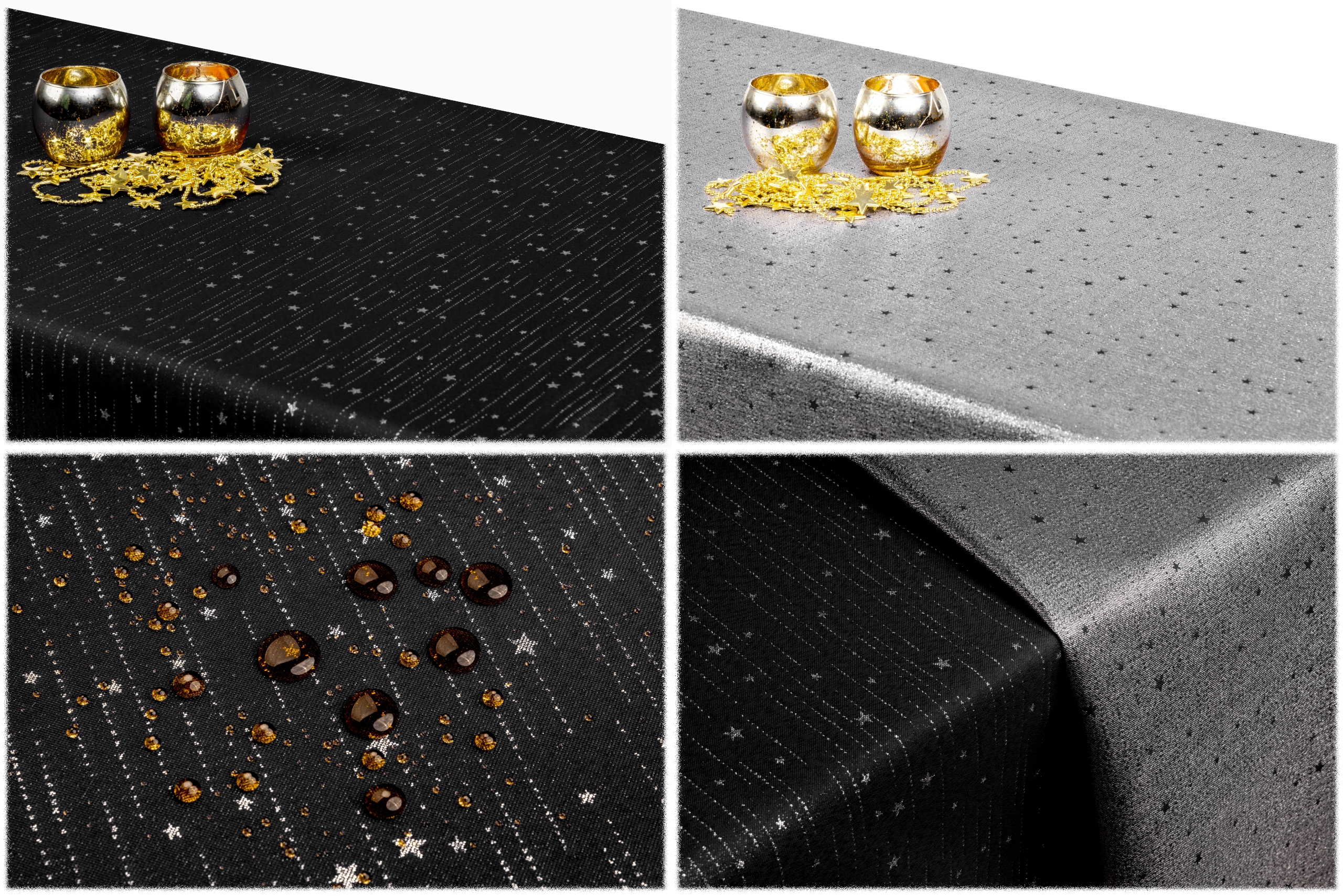 

obrus Dwustronny 130x130 Czarny milky way Srebrny