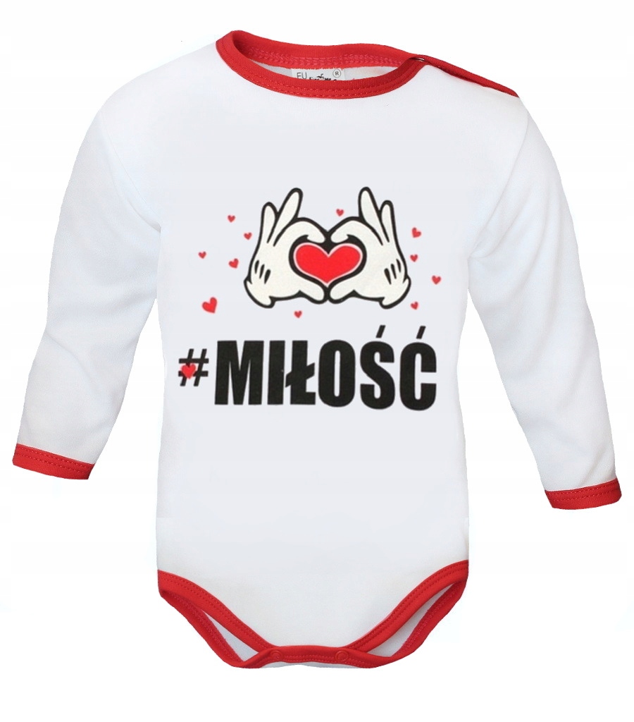

Body niemowlęce z napisami nadruk czerwone 56