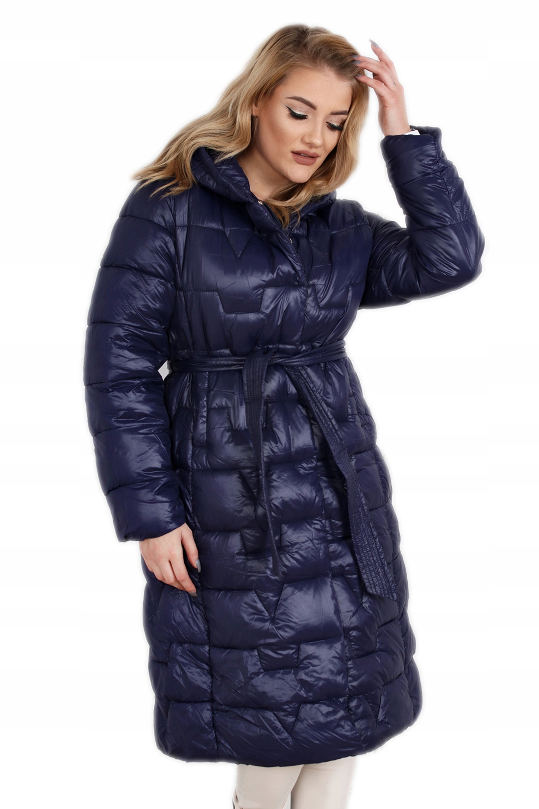 

Kurtka Długa Płaszcz Wiązany 42 XL 2097