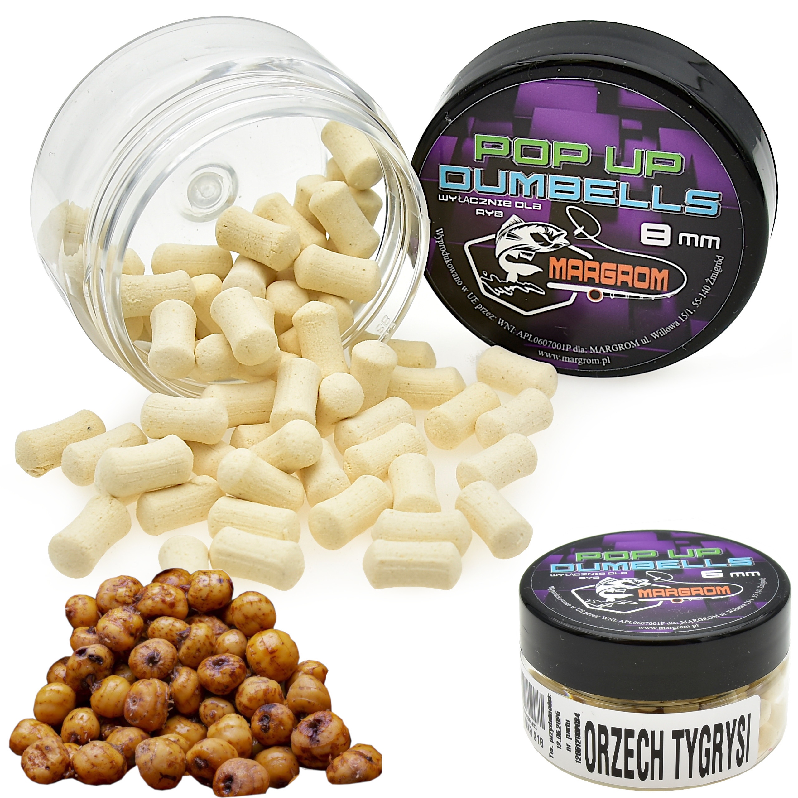 Dumbells Pop Up 8 mm Margrom Orzech Tygrysi przynęta Method Feeder