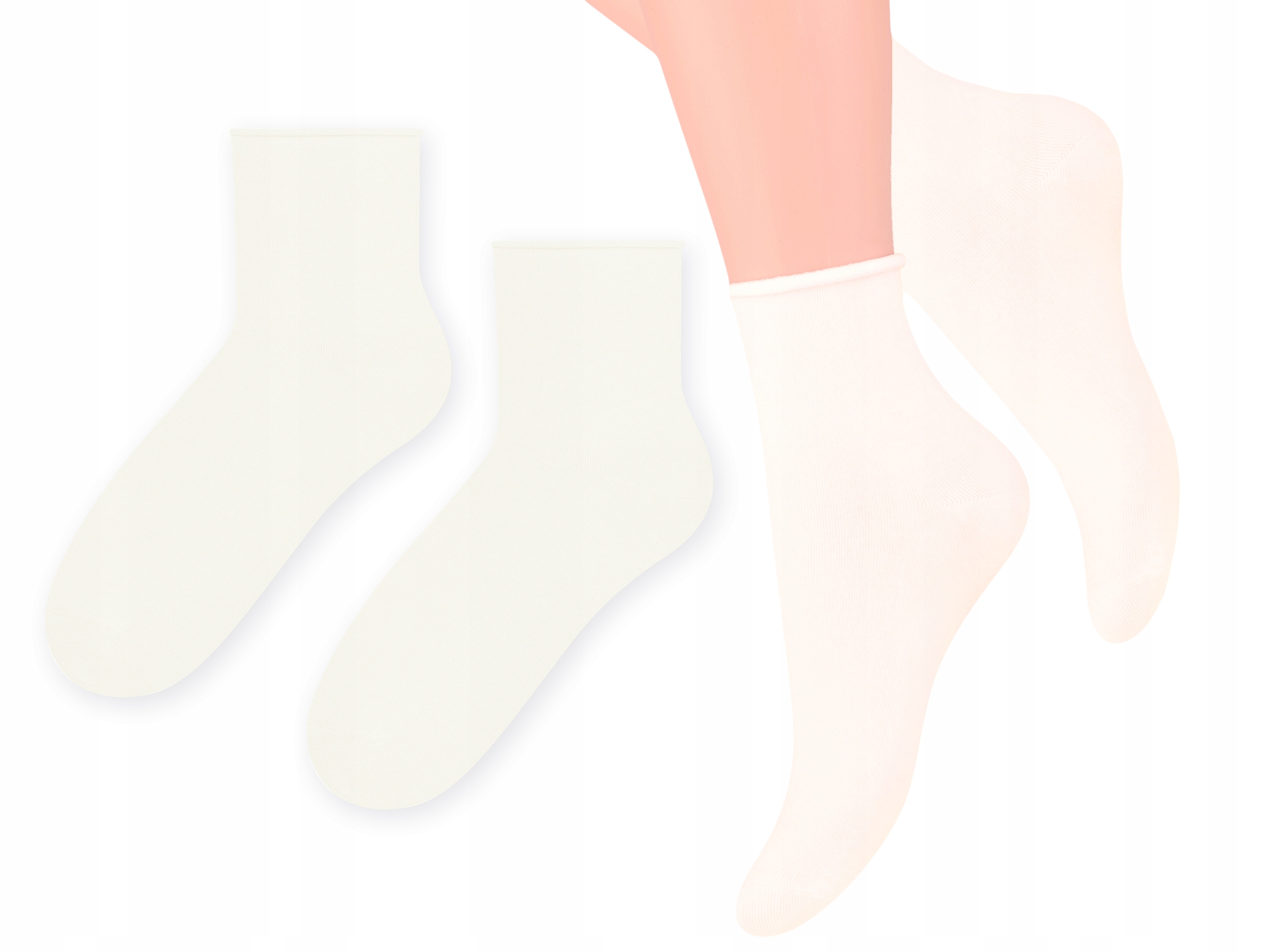 

Steven 115 Skarpetki Damskie Bawełna Ecru 38-40