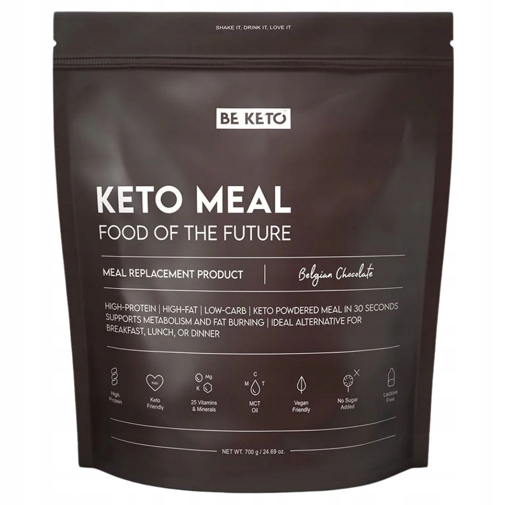 BeKeto Keto Meal Belgická Čokoláda Nízký Ig Plnohodnotné jídlo 700 g