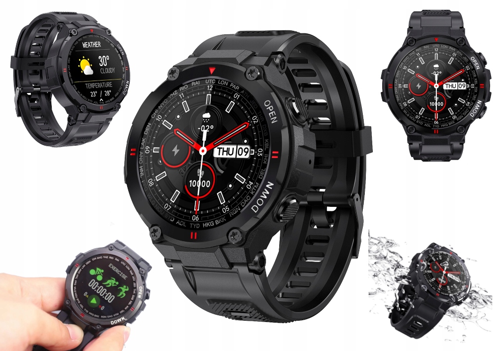 Smartwatch Zegarek Męski Sportowy Wodoodporny Puls