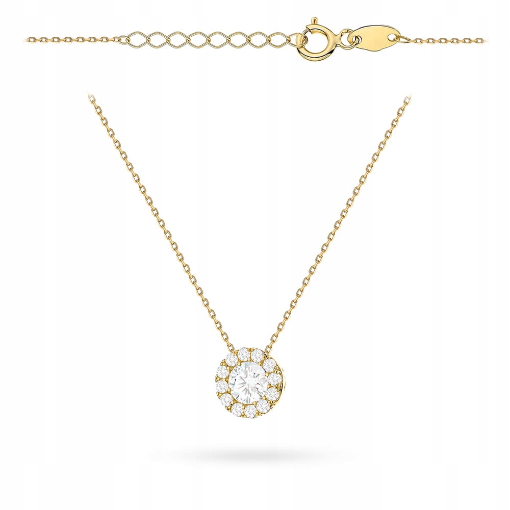 Zlatý náhrdelník 585 s zirkony, zadní strana Hmotnost 1.97 g