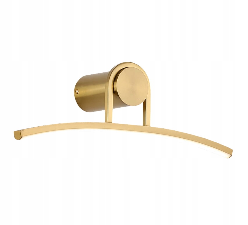 Kinkiet Led nad okrągłe lustro złoty lampa łazienkowa wygięta