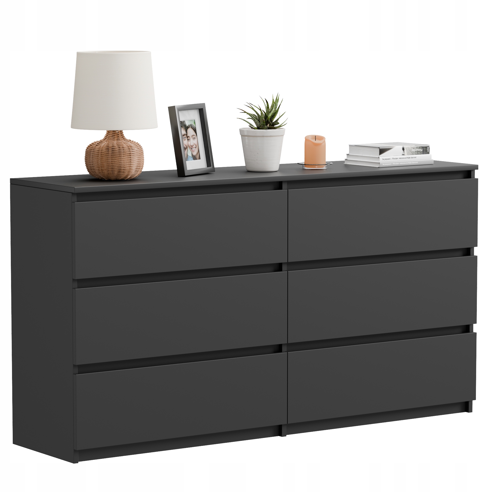 Komoda S Zásuvkami Černá Matná Snadná Montáž Prostorné rozměry: 120x77x34 cm