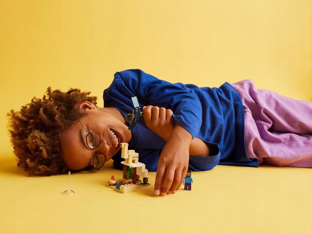 KLOCKI LEGO MINECRAFT 21251 PUSTYNNA WYPRAWA STEVEA ZESTAW DZIECI + TORBA Bohater Minecraft