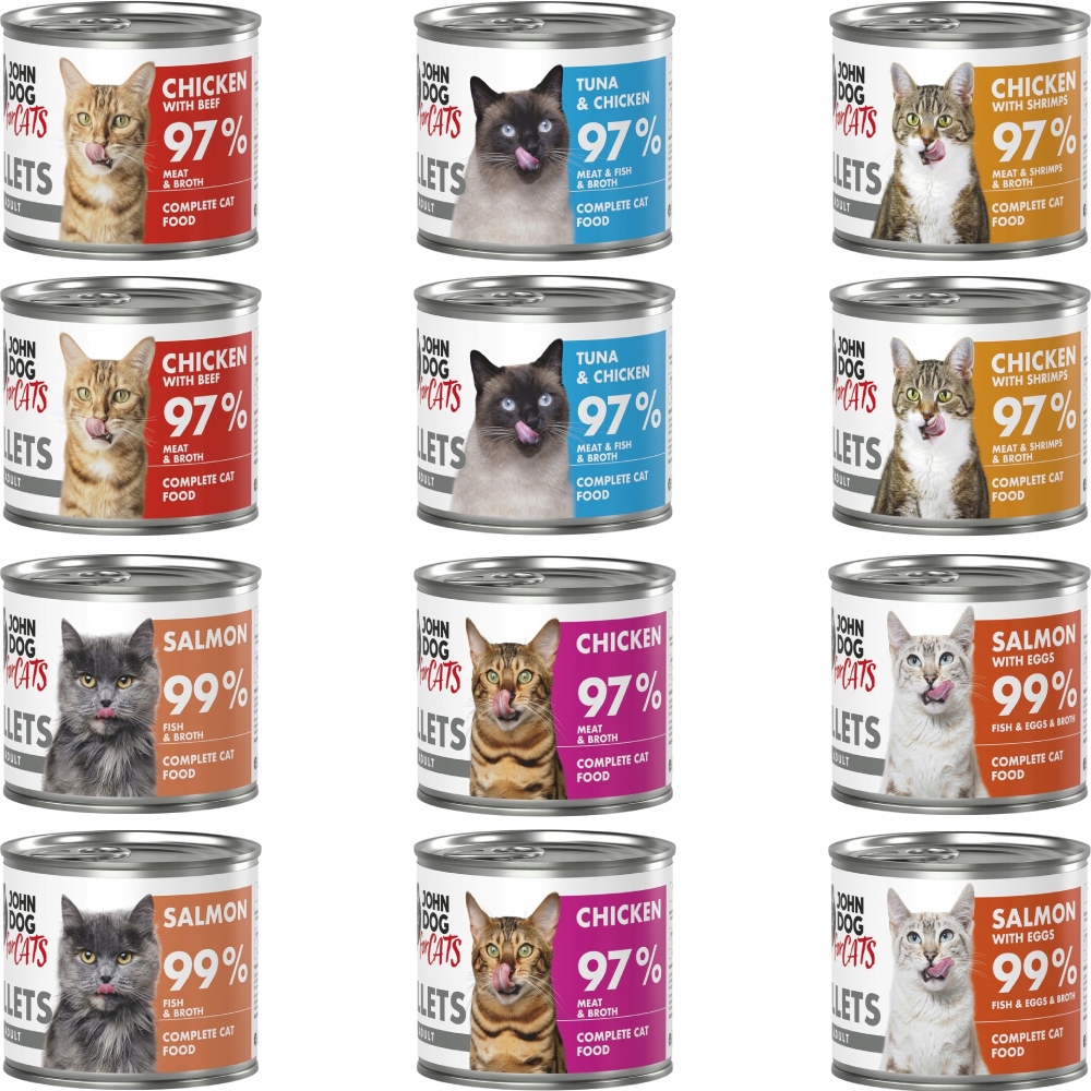 John Dog for Cats Filety Mix Smaków 12x 140g