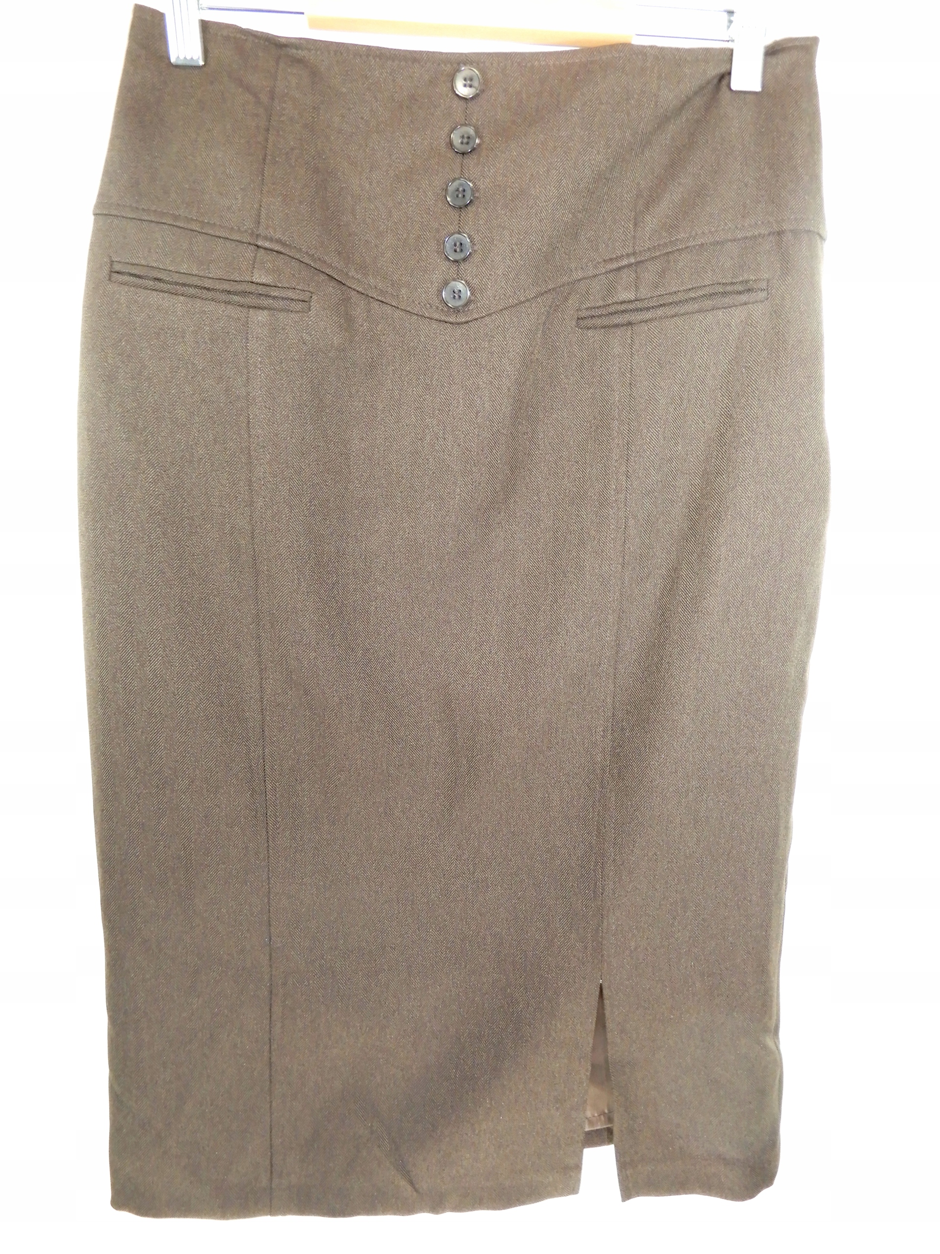 SPÓDNICA MIDIołówkowa brązowa EVIE 40 L