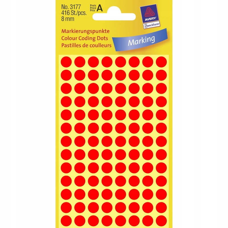 

Kółka do zaznaczania 8mm czerwone odblaskowe416szt
