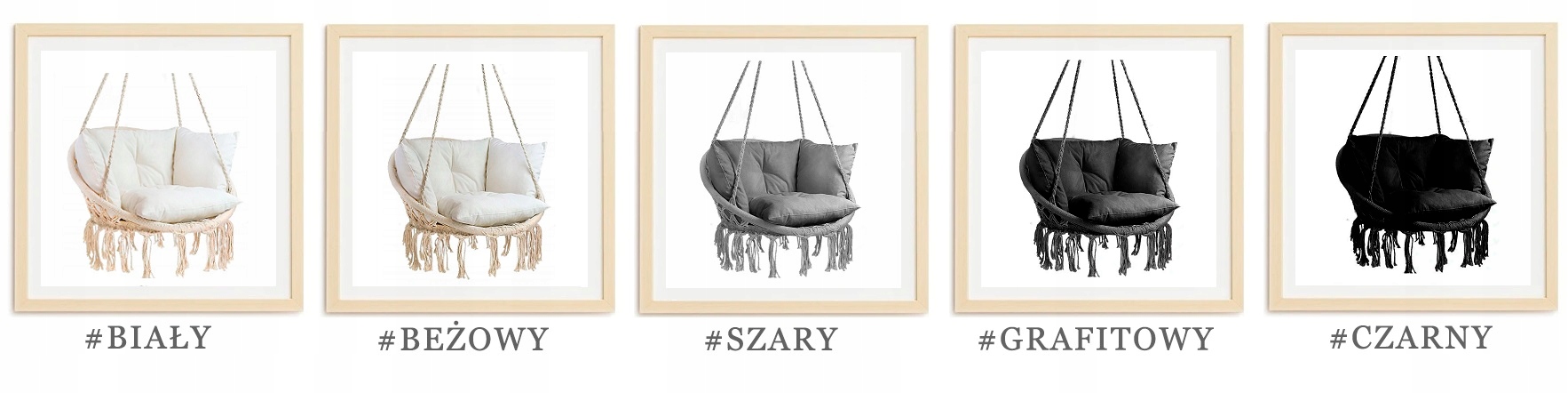 FOTEL WISZĄCY HUŚTAWKA OGRODOWA BOCIANIE GNIAZDO Z PODUSZKAMI CZARNY Linia BOCIANIE GNIAZDO