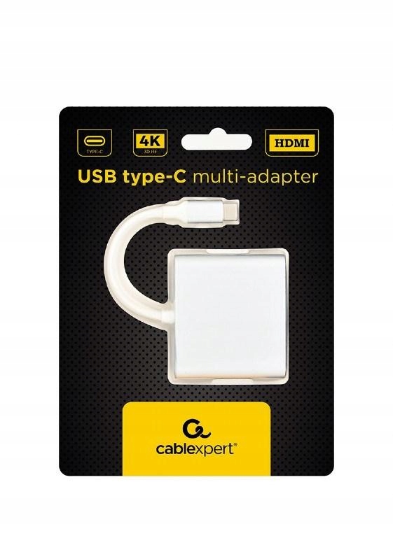Gembird Gembird Multi Adapter Usb Typ-c M -> Usb Typ-c Usb 3.0 Hdmi Srebrny