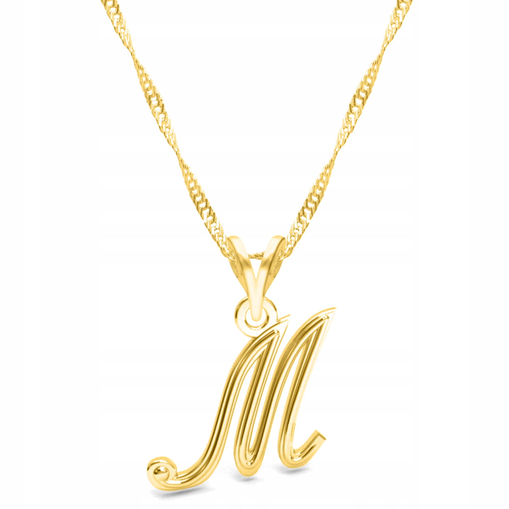 Retiazka zlatý náhrdelník 925 Písmeno Písmenko M