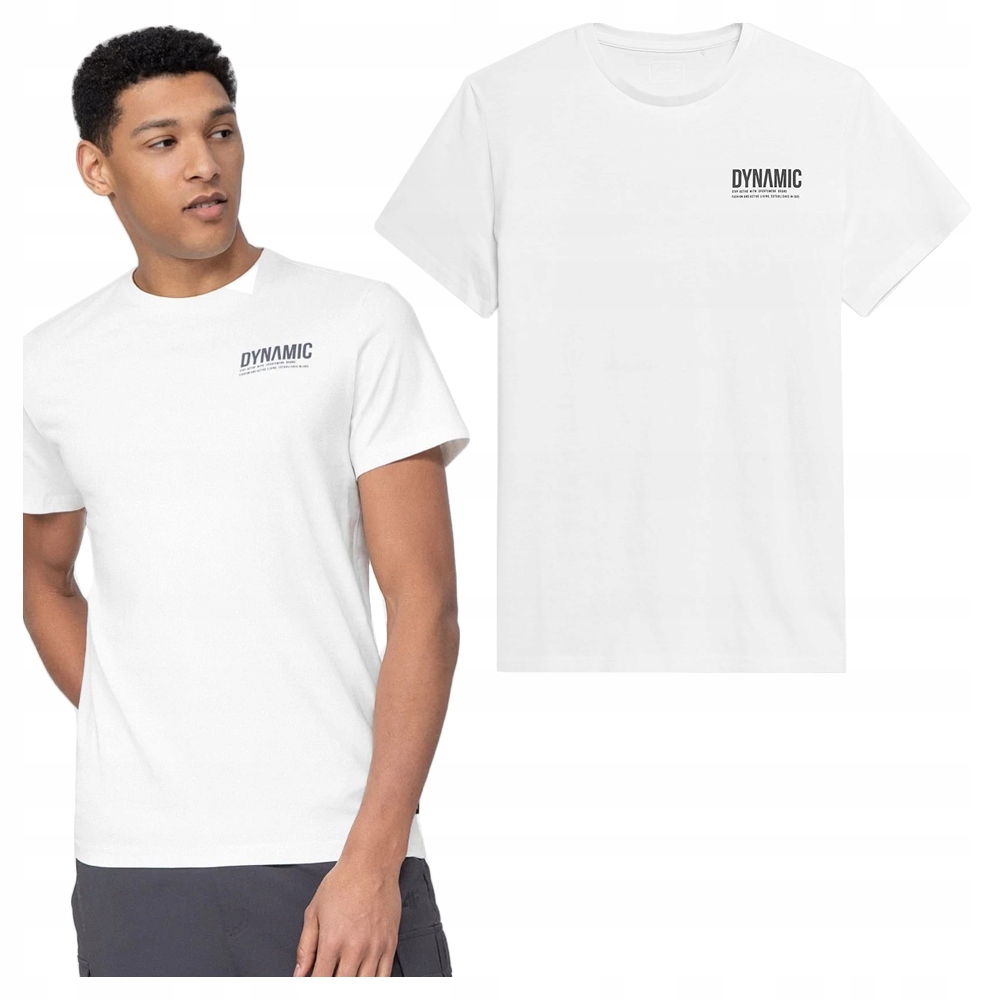 

4F T-shirt Koszulka Męska TSM024 Kremowa L