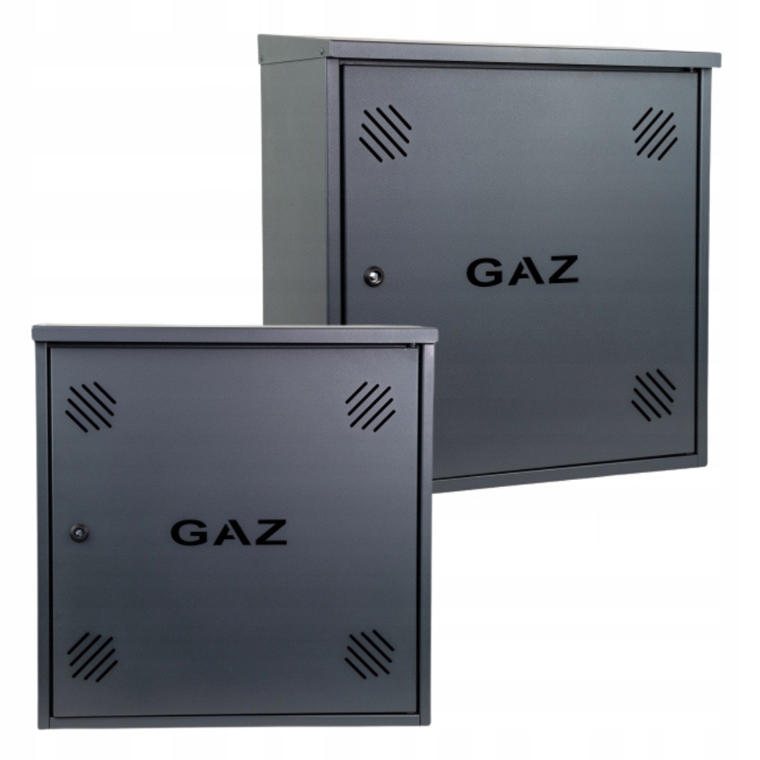 Szafka PUNKT GAZOWY aluminium 600x600x250 mm na 1 gazomierz GRAFIT z PODSTAWĄ