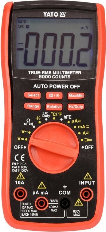 ЦИФРОВИЙ ВИМІРЮВАЧ З АВТОМАТИЧНИМ ДІАПАЗОНОМ YATO