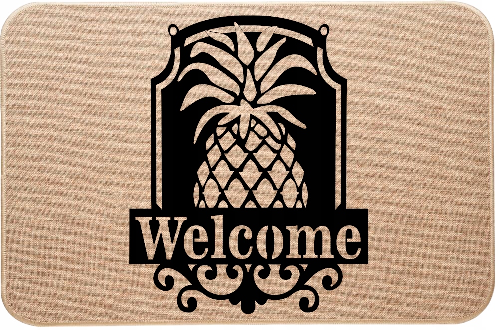 Rohožka Ľanová Stieračka s potlačou Ananás Welcome Vitajte