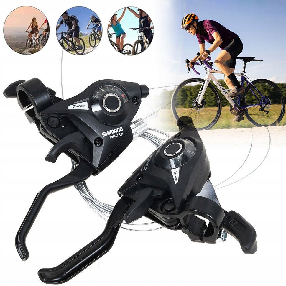 1 PARA PRZERZUTKI ROWEROWEJ, ZESTAW 3 X 7 PRZERZUTKI ROWEROWE, Z KABLAMI Dedykowany/a do rowery szosowe