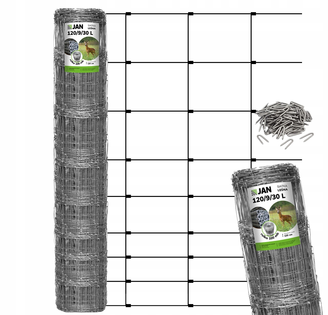 Siatka Leśna Ogrodzeniowa 120/9/30 L 100m Skoble