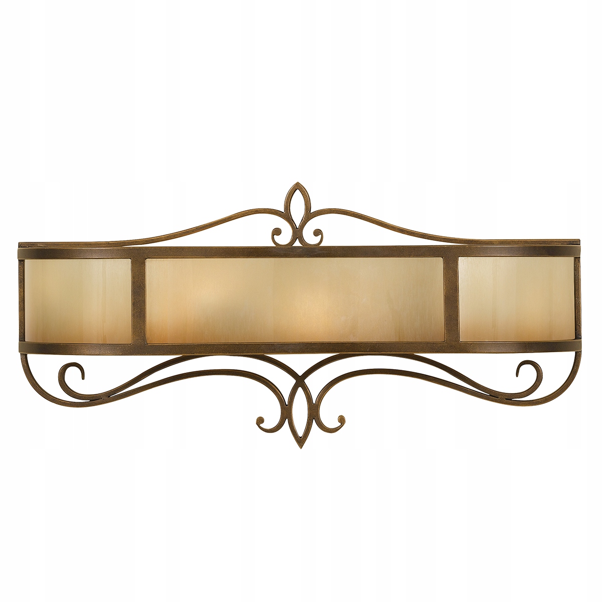 Rustikálna nástenná lampa do obývačky, hnedá, podlhovastá, 62 cm Feiss