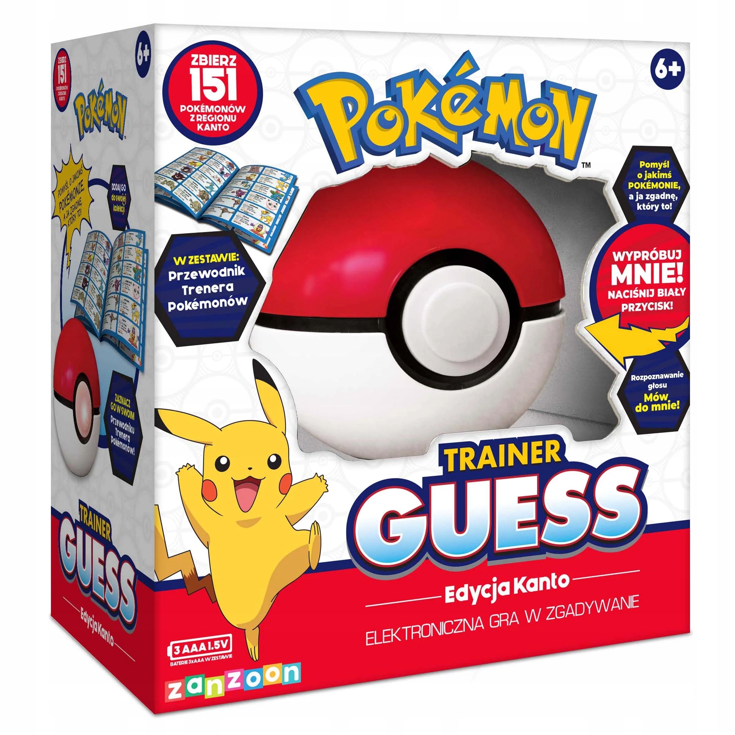 Pokemon gra interaktywna Zanzoon Trainer Guess edycja Kanto 151 pokemonów Kod producenta 1422103