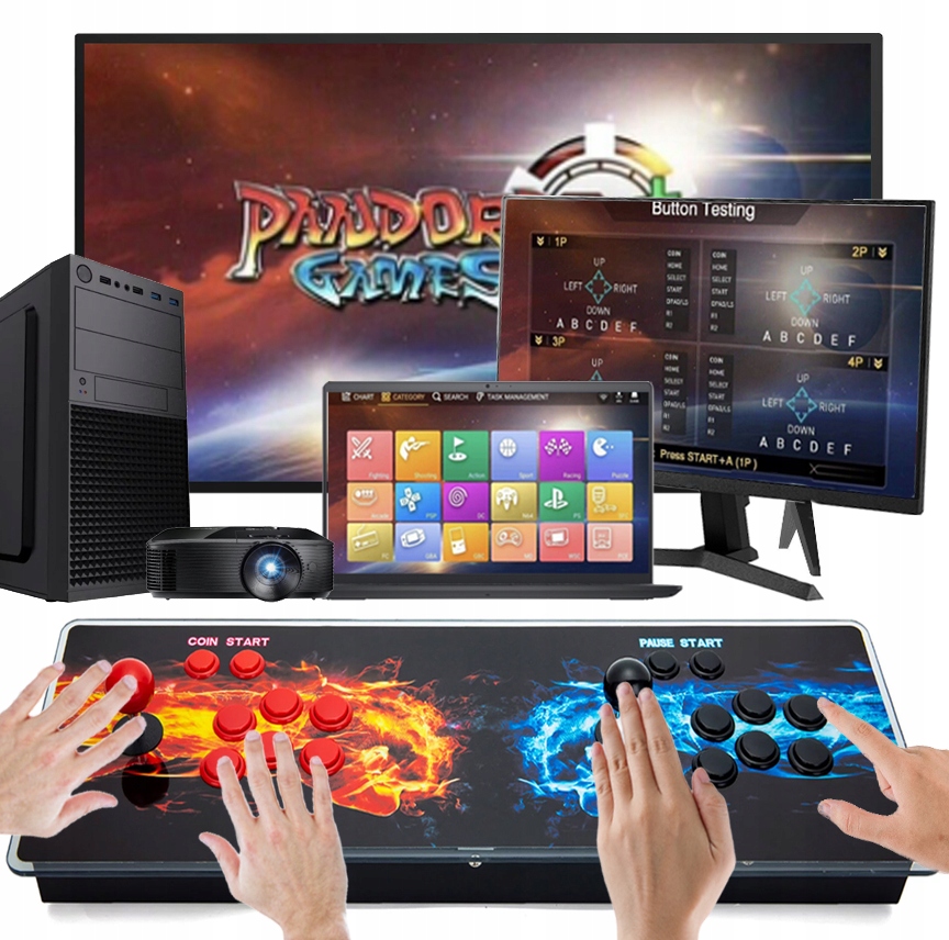 Konsola Retro Pandora 3D Gra Telewizyjna 10000 Gier Pc Tv Hd Hdmi New Model