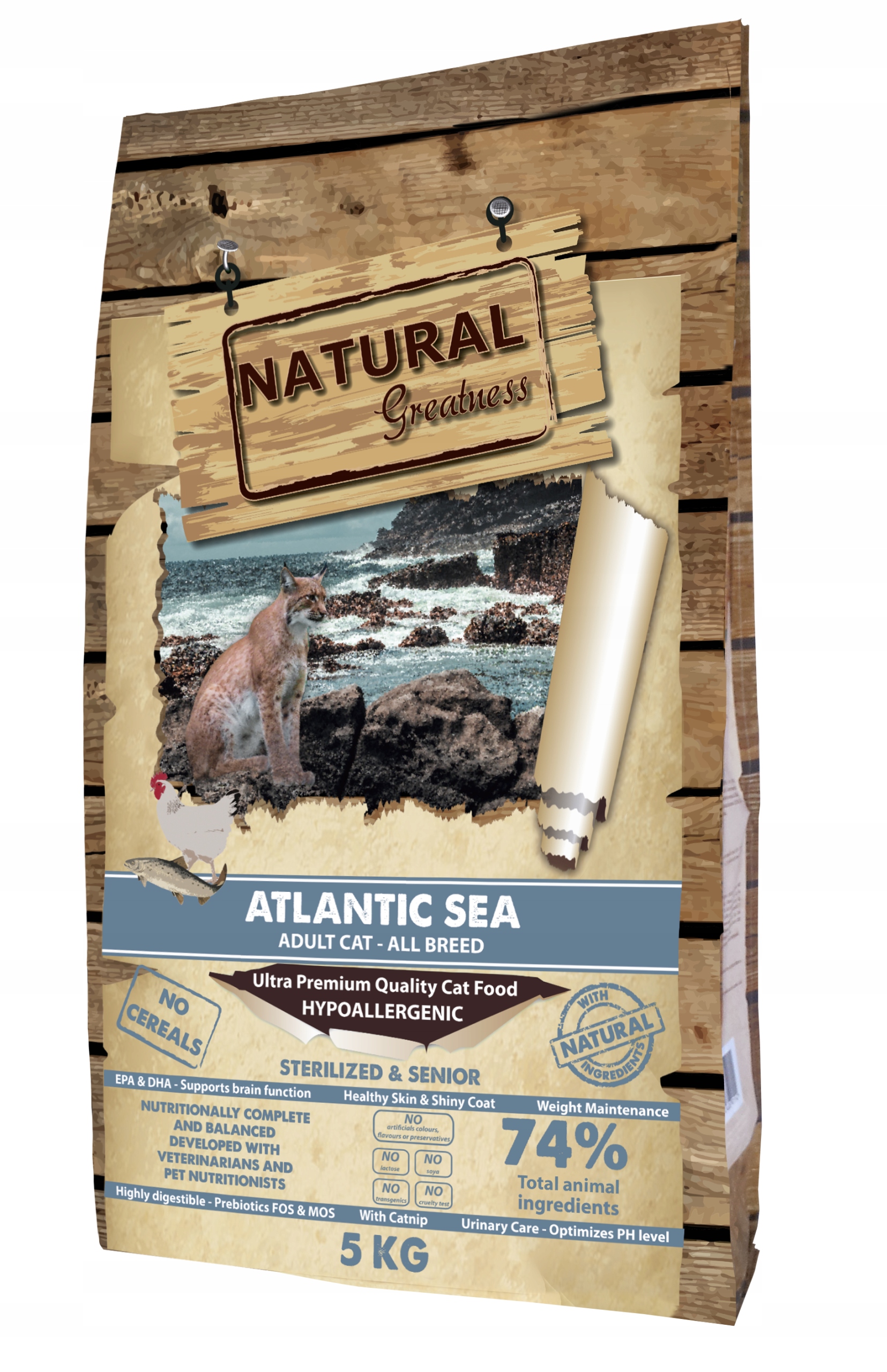 Natural Greatness Atlantic Sea Salmon Senior Sucha Karma Kot 5KG