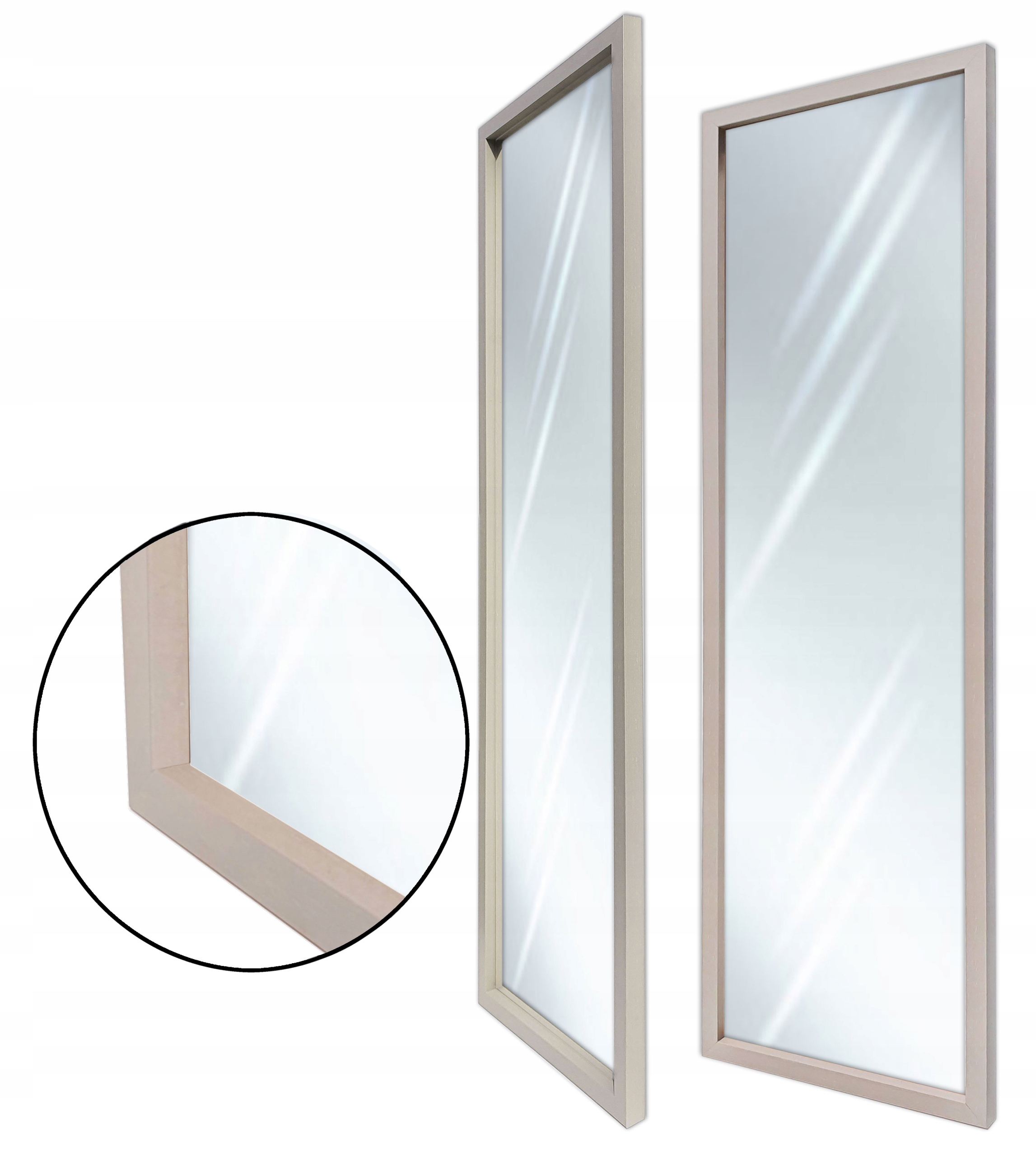 Zrcadlo v rámu 80x40 85x45 moderní béžová 3D