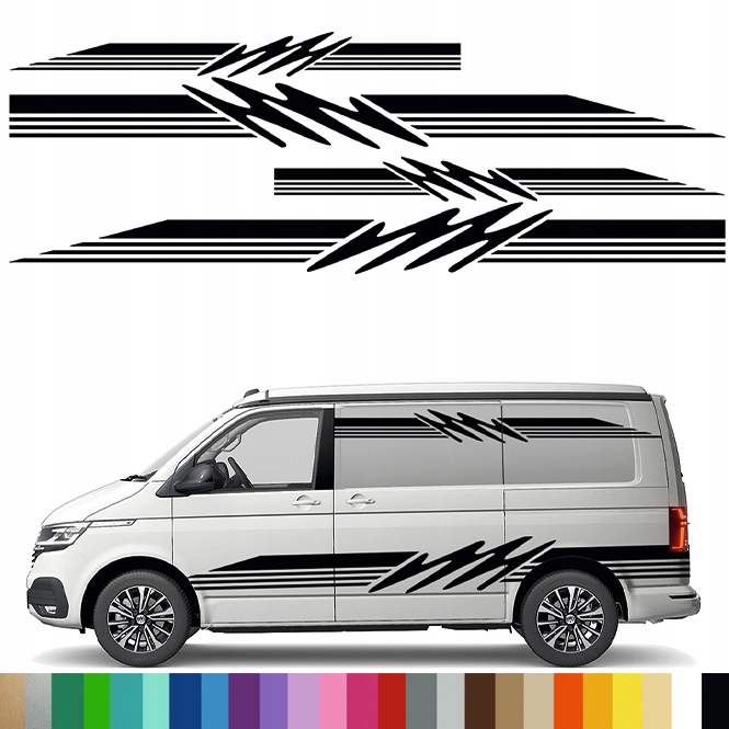 2xNAKLEJKA Grafika na kamper przyczepę MOTYW SKOŚNE PASKI PASY LINIE 44x270 EAN (GTIN) 5904024874645