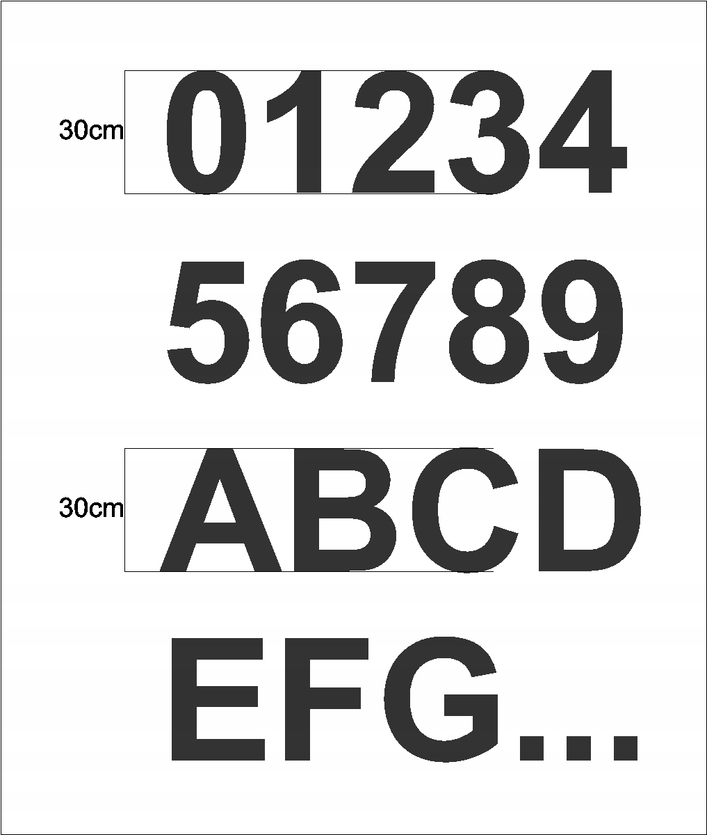 Cyfra 30cm Antracyt numer domu litera ALU dibond grafitowa mat oznakowanie Marka inna