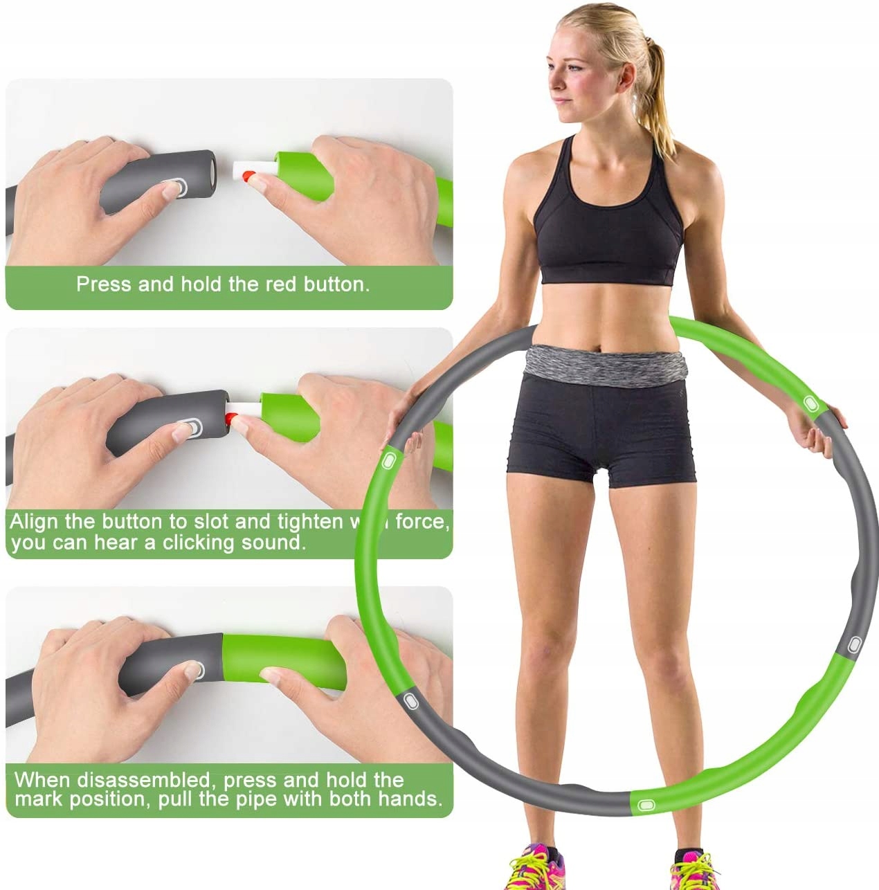 ODCHUDZAJĄCE HULAHOP SKŁADANE MASAŻ + miarką Model 1