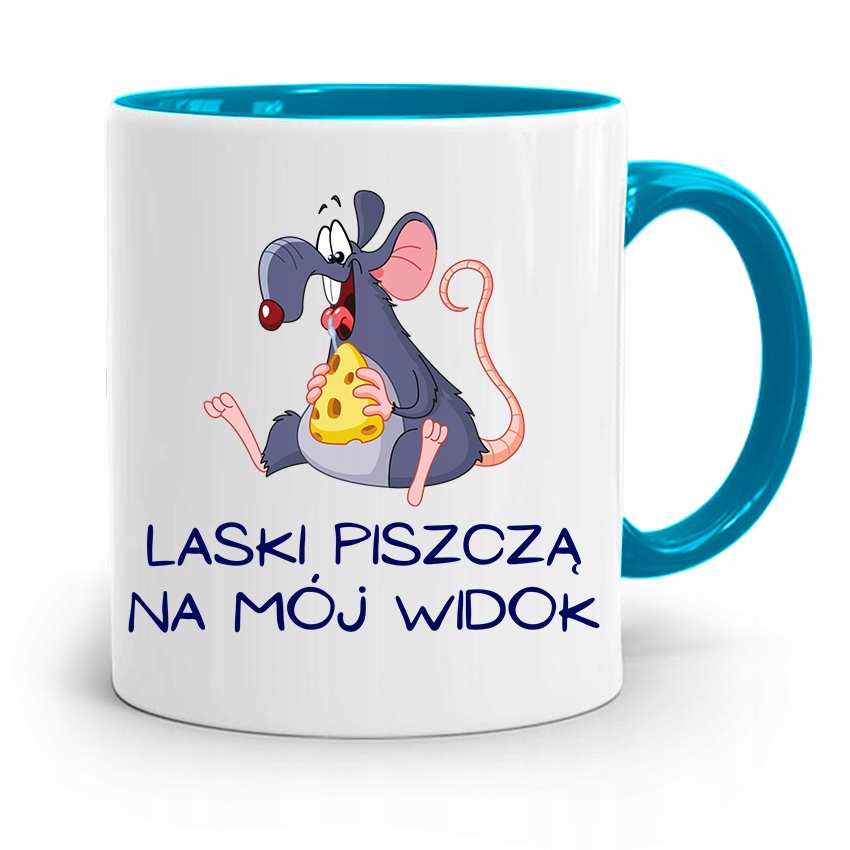 

Kubek Błękitny Śmieszny Zabawny Laski Piszczą