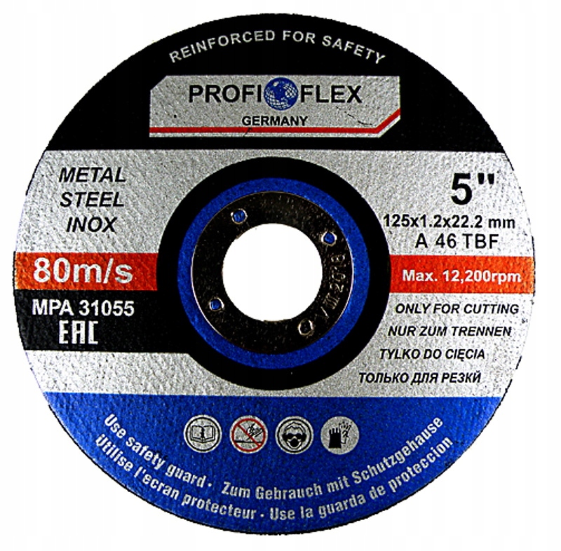 TARCZA DO CIĘCIA METALU, STALI INOX 125 x 1,2mm