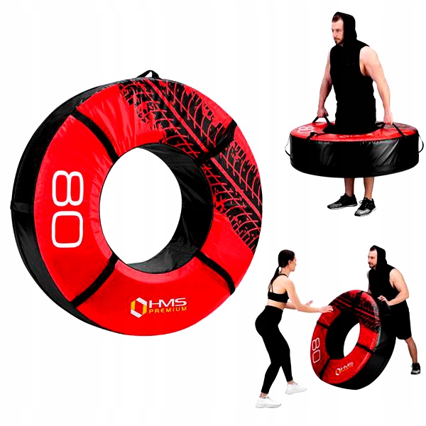 Crossfit Opona Treningowa 80 Kg Hms Premium Czerwona Wskoki Przewracanie