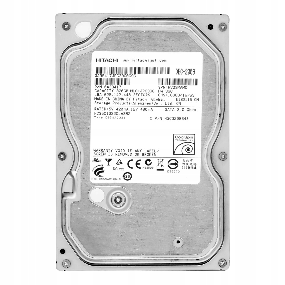 CinemaStar 5K1000 320GB 7.2K 8MB Sata II 3.5'' HCS5C1032CLA382