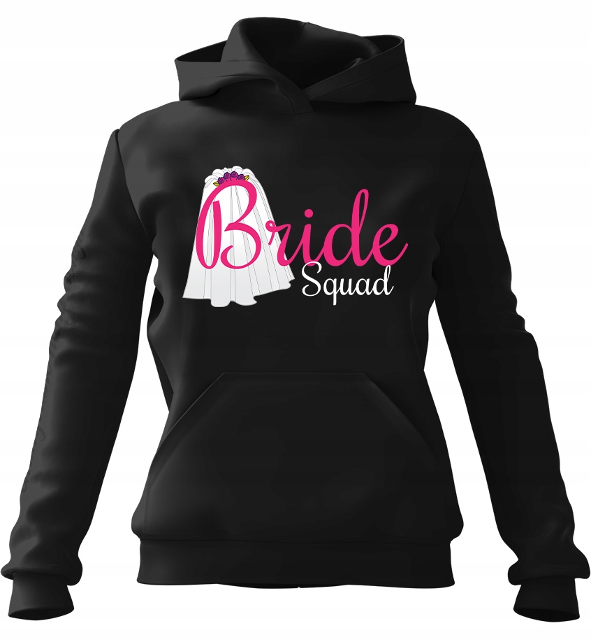 Dámská s kapucí Mikina Bride Squad, černá, velikost M