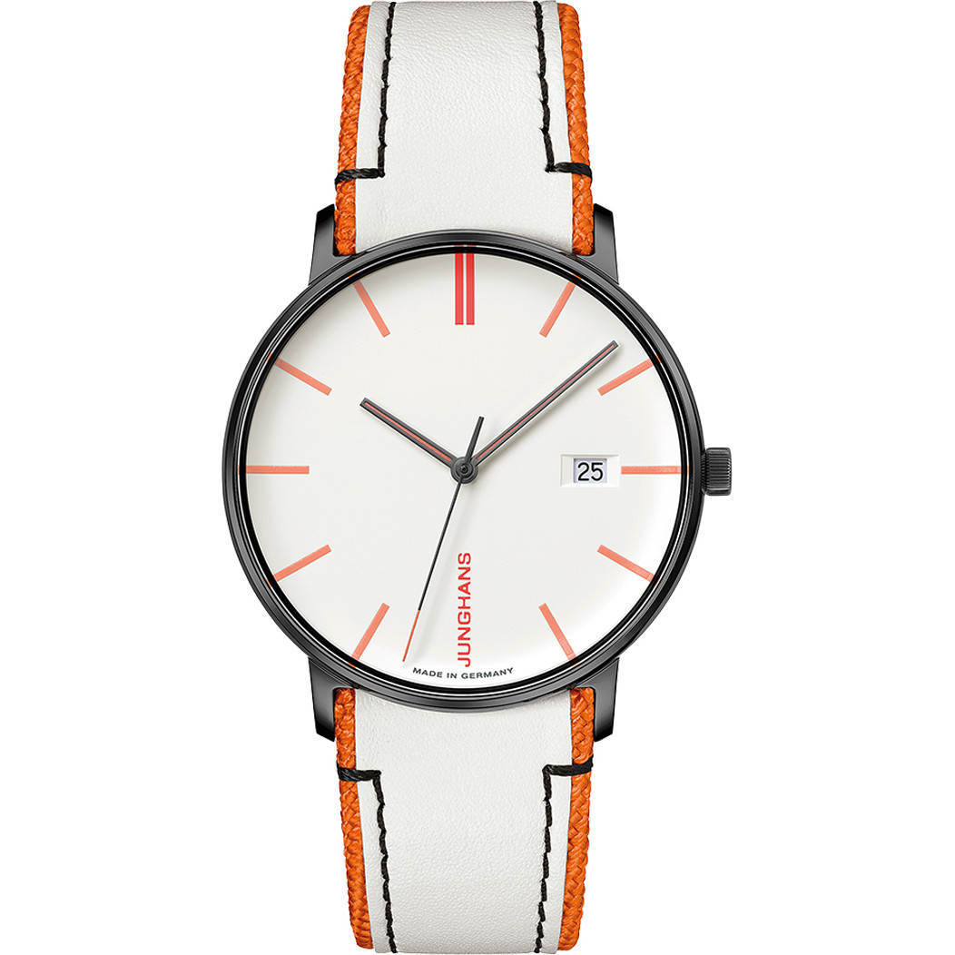 Pánské Hodinky Junghans 41/4480.00, bílý pásek