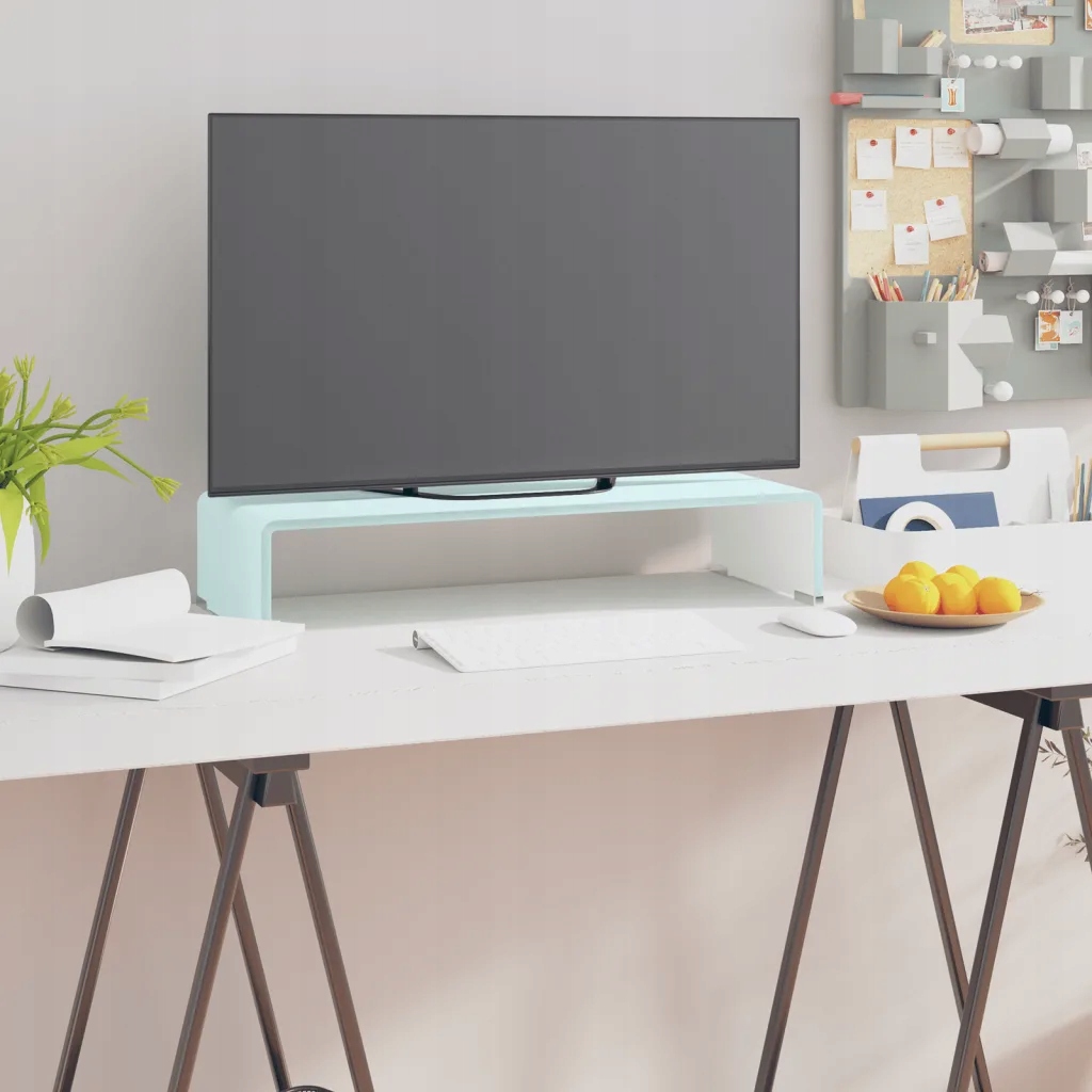 Petrashop Tv stolek podstavec na monitor sklo zelený 60 x 25 x 11 cm 244