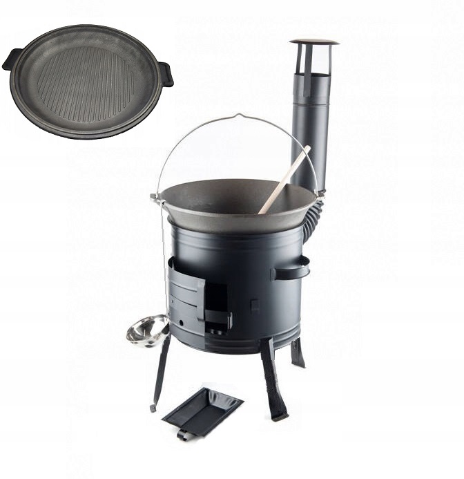 Kuchyně Polovná zahradní 31cm Litinový Kotlík 11L litinová poklice Chochla