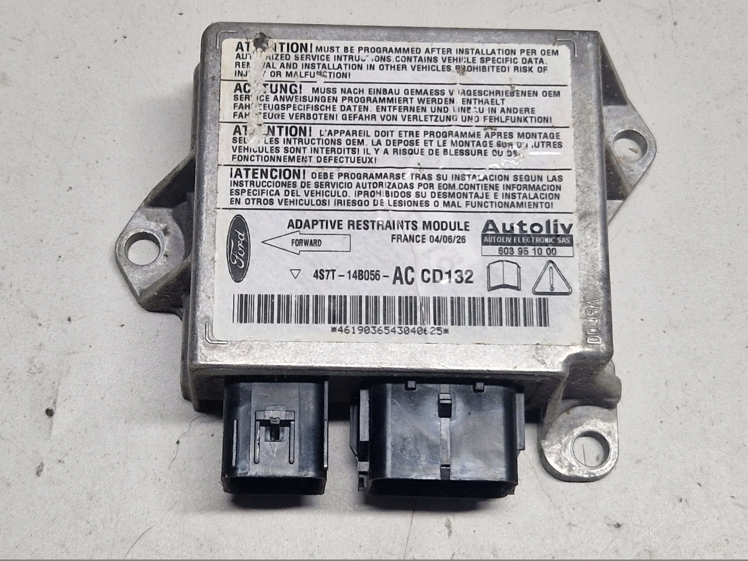 FORD MONDEO MK3 SENSOR modulo airbag airbag 4S7T-14B056-AC