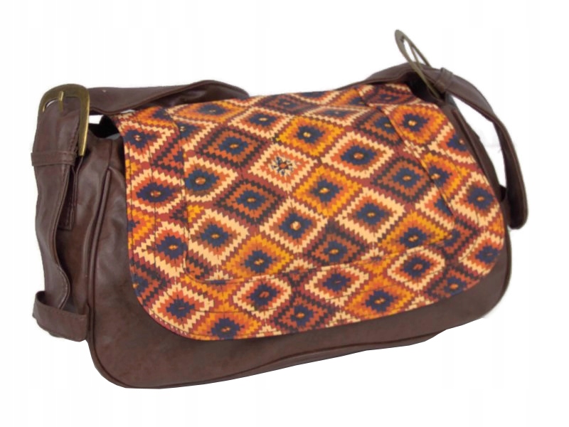 

Torebka W Stylu Retro Na Ramię Wzór Regulowany Pas