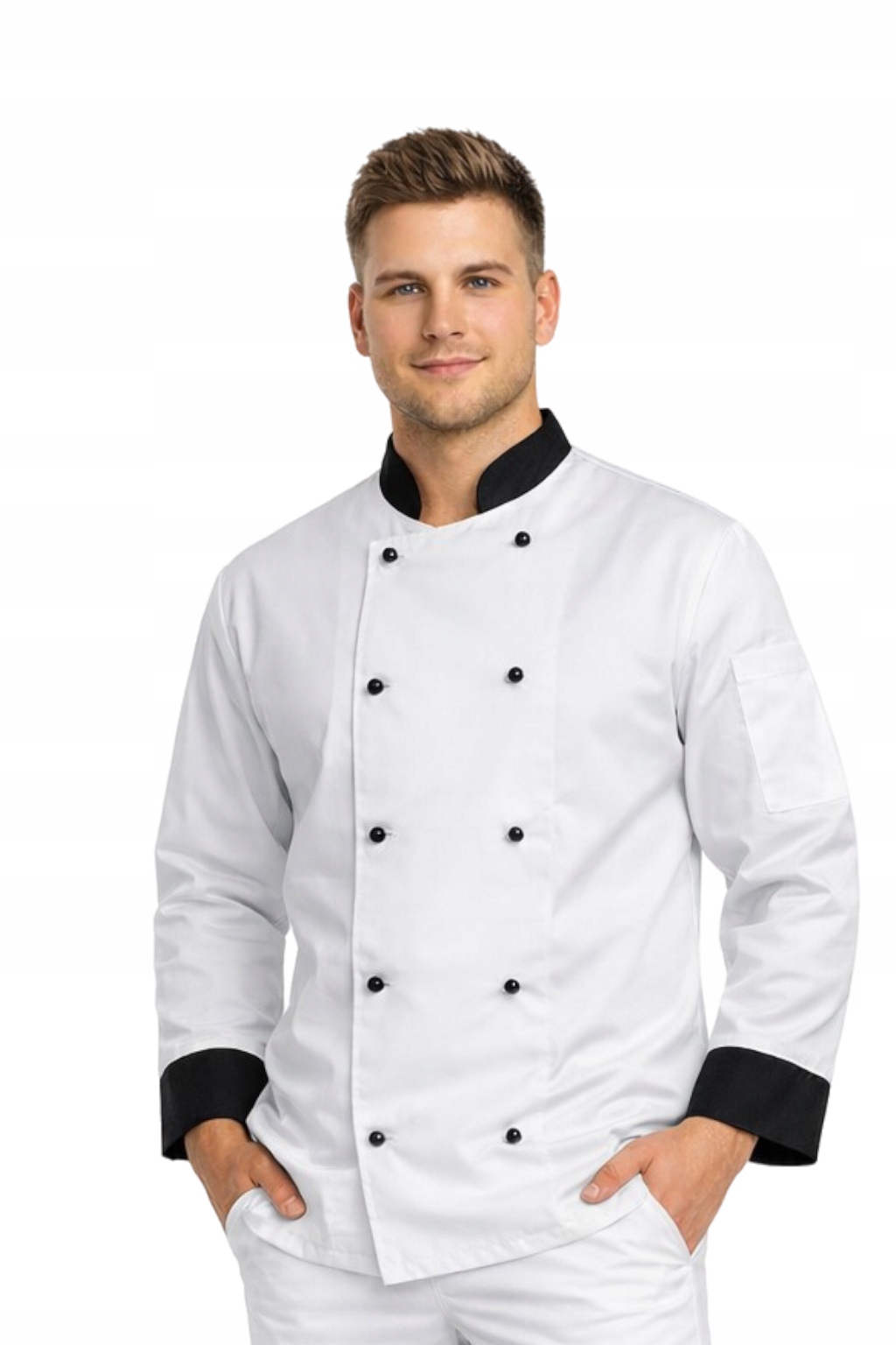 Mikina Bílá Černá Stojka Kitel Gastronomická vel. 3XL